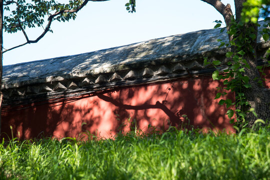 Classical Red Wall at Beihai Park, Beijing