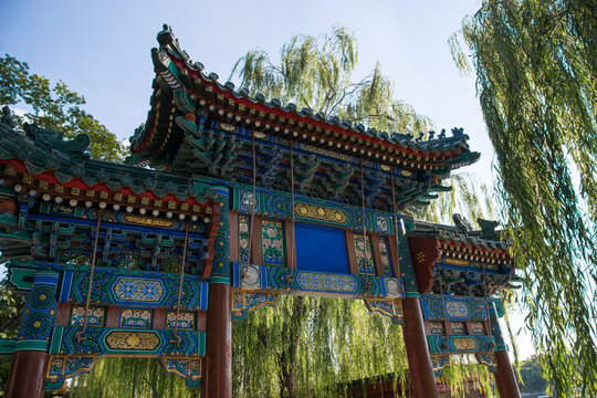 Historic Chinese Gate at Beihai Park, Beijing