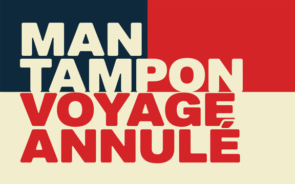 Man tampon voyage annule typography graphic design with typography annulled canceled minimalist abstract creative