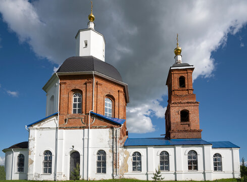 View on the ancient Church of St. Michael the Archangel. The territory of the Saburov fortress. Oryol region, Russia