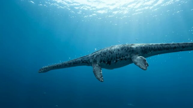 Albertonectes underwater water swimming 4K