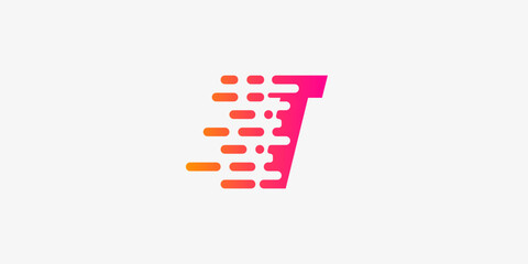 Modern Fast Letter T Gradient Logo Template © Fajar Sodik Ds