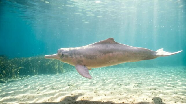 Amazon River Dolphin swimming underwater