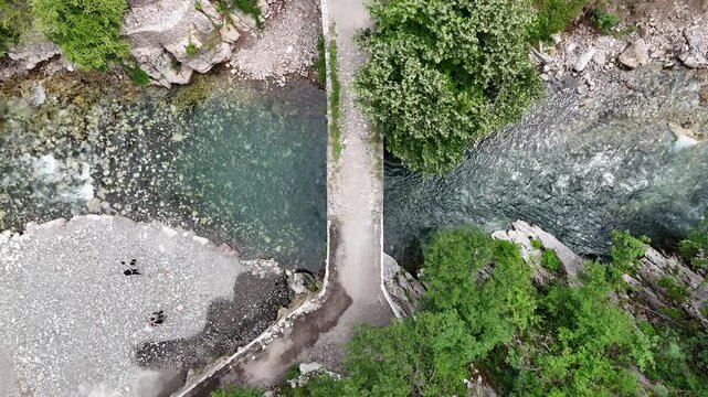Majestic Drone Footage of Ura e Vashes Stone Arch Bridge Albania