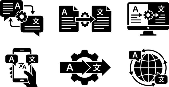 Language translation and localization icons