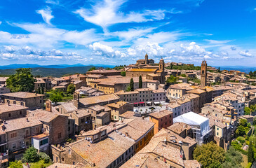Naklejka premium View of Montalcino, in the province of Siena,Tuscany, Italy