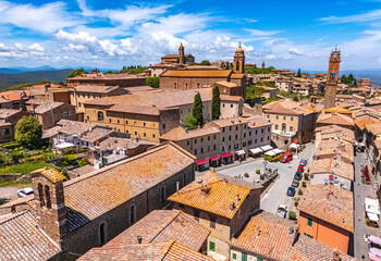 Naklejka premium View of Montalcino, in the province of Siena,Tuscany, Italy