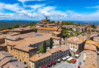 Naklejka premium View of Montalcino, in the province of Siena,Tuscany, Italy