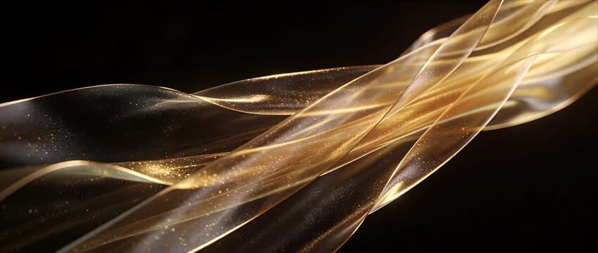 Liquid Gold abstract liquid gold ribbon wave flow shimmer luxury background glowing wave swirl elegant motion design energy art dreamy modern glamour gentle flowing light on dark background