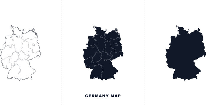 Set of germany map illustrations