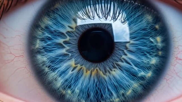 Close-up of a human blue eye.