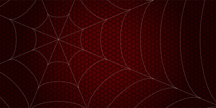 Spider web. Cobweb on Red background. Vector illustration