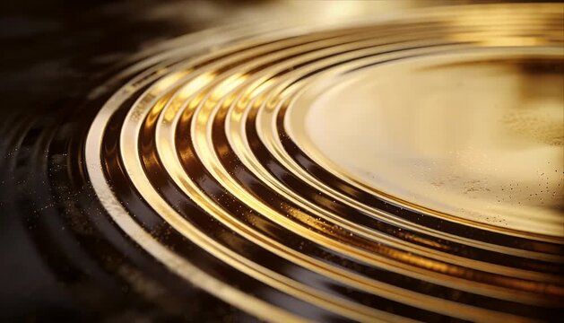 Liquid Gold abstract liquid gold ripple circle pattern reflective golden surface smooth wave texture shimmering metallic background with soft glow and luxury mood elegant circular design modern art