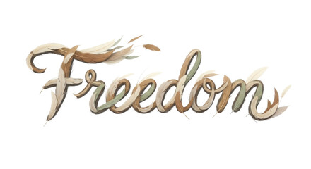 Fototapeta premium Elegant 'Freedom' Script Typography