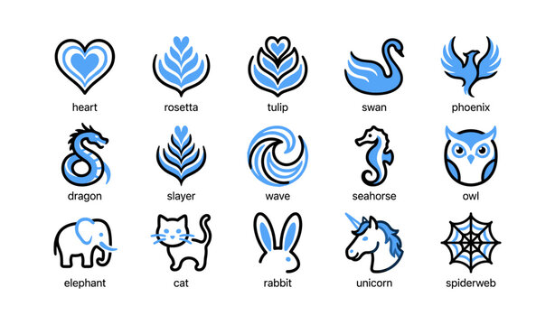 Animal and decorative icons including creatures and motifs