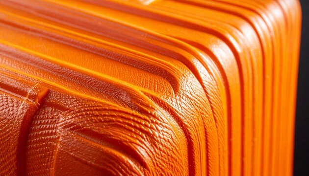 Abstract Close Up of Vibrant Orange Textured Luggage Surface