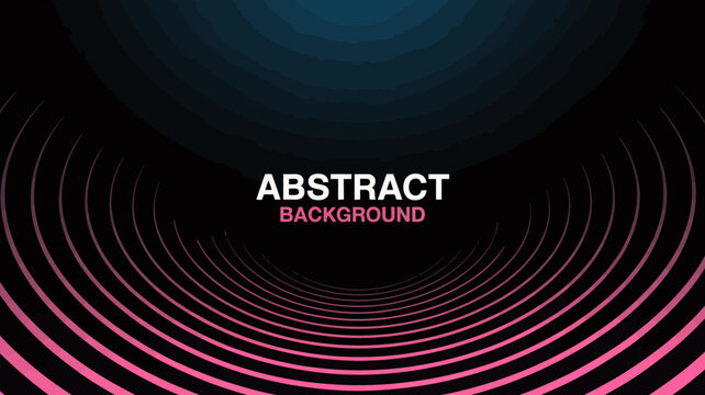 abstract background with pink concentric circles pattern geometric design modern artistic visual graphic element curve arc radius symmetry gradient dark contrast