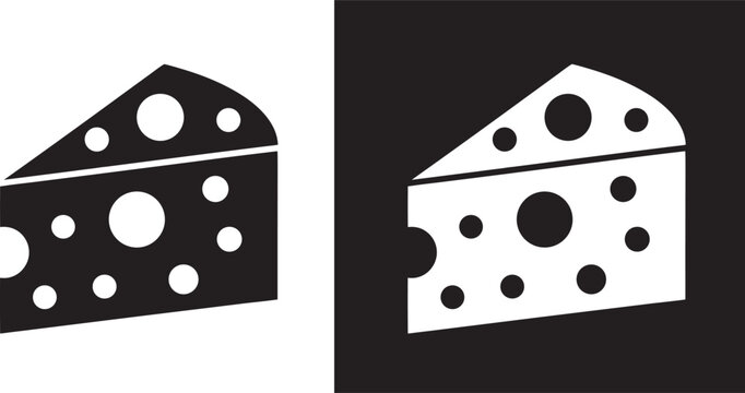 cheese slice vector set. piece slice cheese silhouette for menu. Cheese wedge icon, cheese slice illustration, Cheese slice icon 