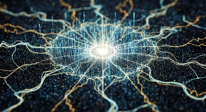 Abstract Neural Network and Digital Brain Concept.