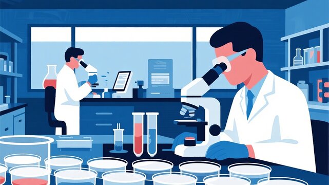 Researchers are doing scientific experiments in the laboratory.