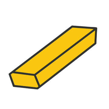 A flat yellow rectangular 3D bar icon.