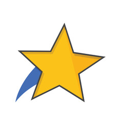 Obraz premium Stylized Yellow Star Icon with Blue Decorative Element.
