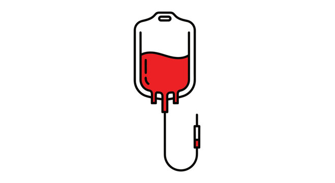 Illustration Of Intravenous Bag in Medical Setting And Vectorised Blood Transfusion