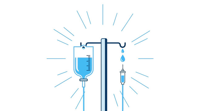 Illustration Of Intravenous Drip Infusion With Modern Radiant Design Elements