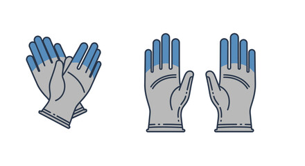 Obraz premium Illustration Of Protective Gloves In Vector Style Showing Different Angles For Industrial Purposes