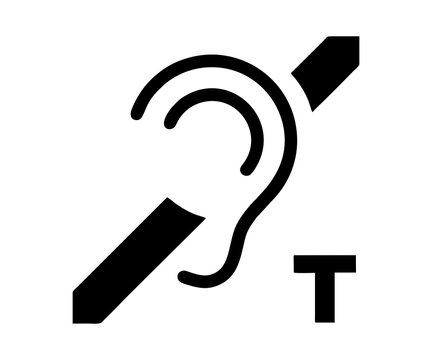 ISO 7001 AC 015: Loop for the hearing impaired sign  illustration on transparent background. 