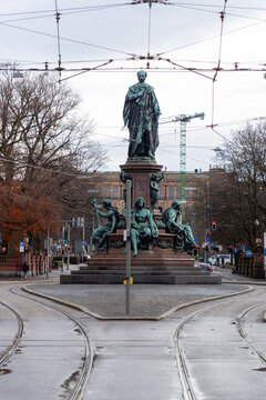 Maxmonument, statue of King Maxmillian II on Maximilanstrasse in Munich, Germany