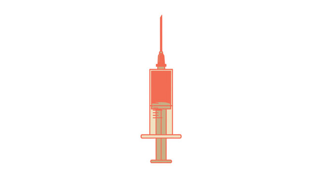 Illustration Of A Syringe On A Plain White Background Perfect For Medical Concepts