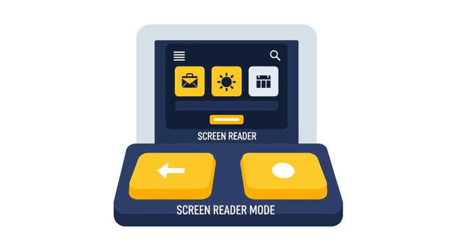 Screen Reader Interface Illustration for Digital Accessibility and Assistive Technology Concepts