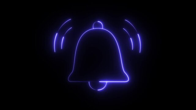 The icon is stylized with glowing lines and animation effects simulating a ringing sound.