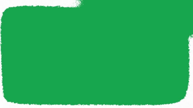 Hand Drawn White Chalk Brush Paint Reveal Transition on Green Screen