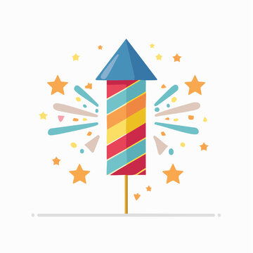 Colorful Firework Rocket Illustration