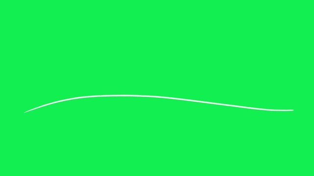 Hand Drawn White Curved Line Animated Underline Overlay on Green Screen