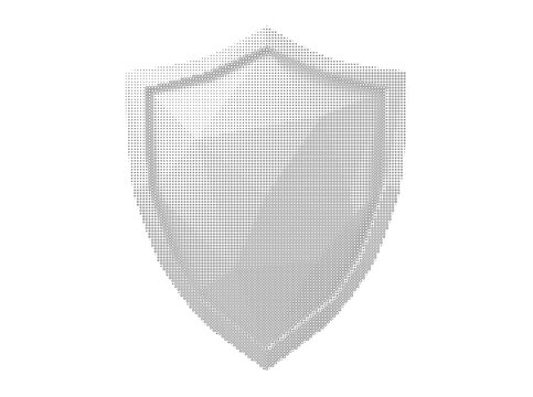 Shield Halftone Design Isolated on Transparent Background, Texture overlay, print Texture overlay, halftone grunge texture background with grunge effect, Halftone Texture, grain texture, , png.