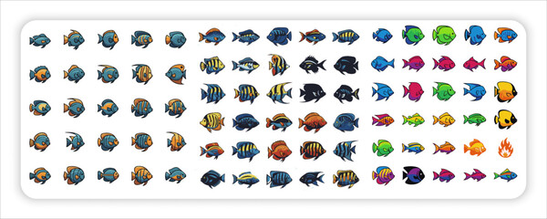 Tropical Fish Elements bundle web icon Collection © Azad