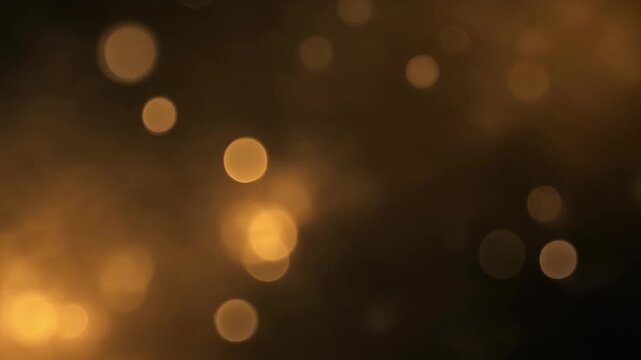 Suspended soft glowing bokeh rings dark space warm light blending misty cinematic ambience