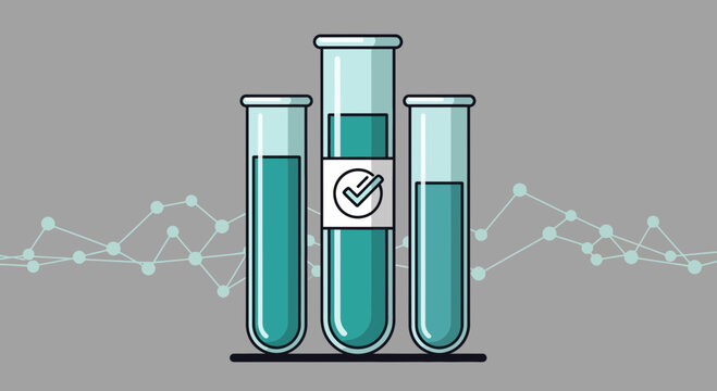 Laboratory Analysis Showing Positive Results and Data Visualization in Detailed Illustration
