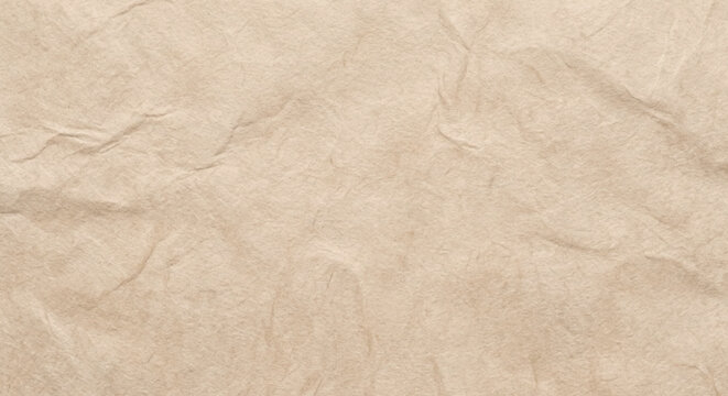 Crumpled brown paper texture wrinkled material background