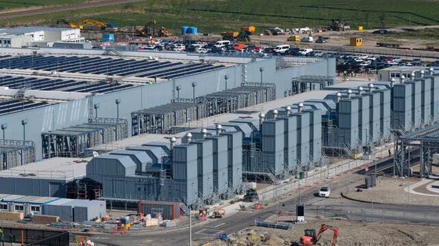 Aerial View of Data Center Emergency Power Generators