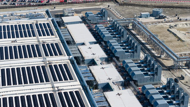 Aerial View of Data Center Emergency Power Generators