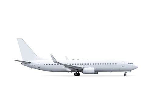 Modern white passenger plane isolated