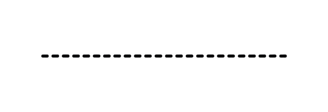 Horizontal dashed lines, hand-drawn marker scribble border elements, paint brush stroke style vector isolated line set for decorative design and layout framing.