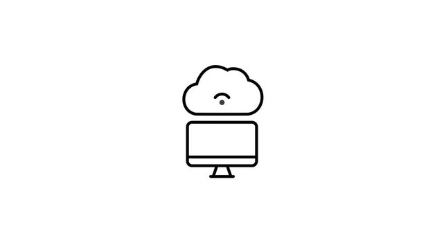 Cloud Computing Concept Digital Data Storage Animated Isometric Cloud with Server Rack Technology Infrastructure for Business and I T Solutions Modern Minimalist