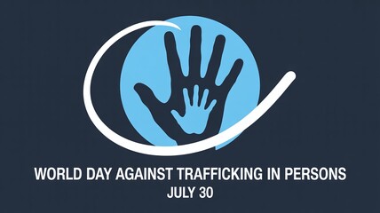 Fototapeta premium World Day Against Trafficking in Persons global awareness banner with helpful hands logo