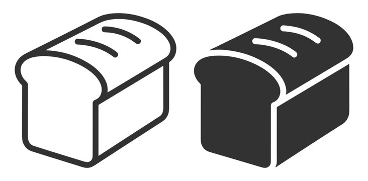 bread loaf icon set line and solid style food symbol on transparent background