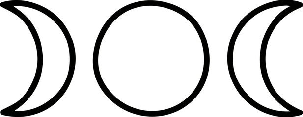Triple Moon Symbol, Wiccan Pagan Symbol, Phases of the Moon, Crescent and Full Moon © kumara